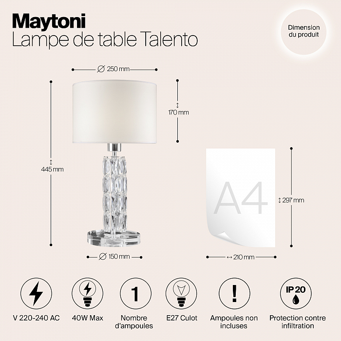 Настольная лампа Maytoni DIA008TL-01CH