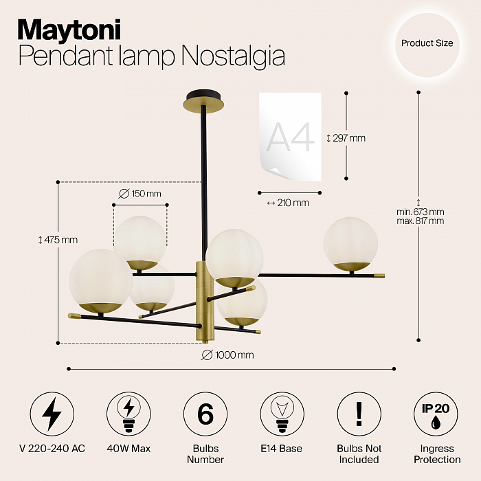 Светильник Maytoni MOD048PL-06G