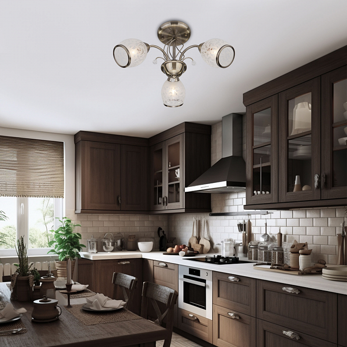 Люстра Eurosvet 30026/3 античная бронза