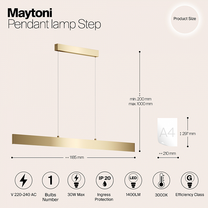 Светильник Maytoni P010PL-L30G3K